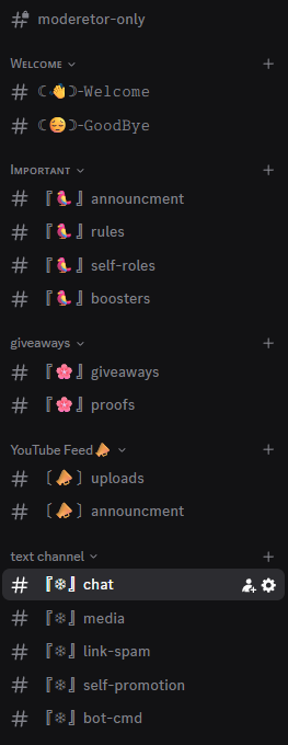 Before: a messy channel list with unreadable symbols and duplicate channels